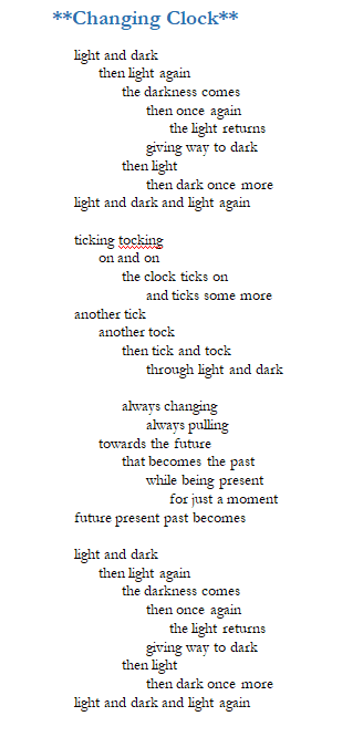 Poem-changing clock